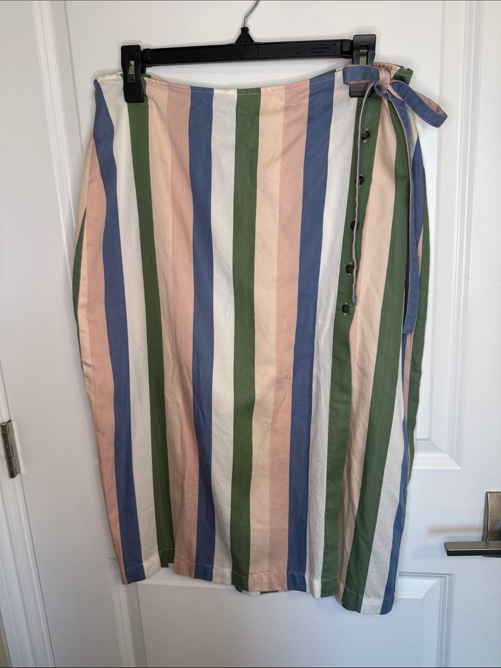 Marine Layer Striped Midi Skirt in Blue, Green & Pink